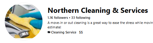 Northern Cleaning & Services Facebook page preview